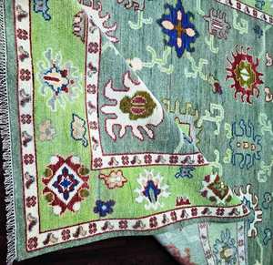 Tapis de laine tissé à la main indien noué à la main tapis le plus vert pour chambre salon tapis tissé à la main tapis vert haut - Product Image 3