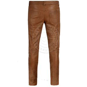 Pantalones de cuero para hombre de último diseño de calidad superior Pantalones de cuero para hombre de diseño propio al por mayor - Product Image 3