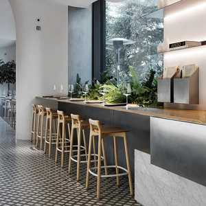 Bancone Professionale per Caffetteria con Pannello in Legno di Noce, Top Nero Opaco e Postazione Attrezzata per Caffè Commerciale - Product Image 2