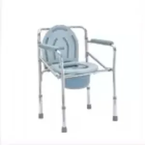 Manufacturer Aluminum Folding Commode Toilet Chair For Elderly With wheels and footstep
