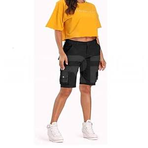 กางเกงลำลองดีไซน์เนอร์สำหรับผู้หญิงชุดสตรีทแวร์กางเกงขาสั้นคาร์โก้เอวสูงระบายอากาศได้ดี - Product Image 3