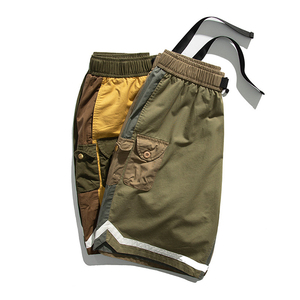 Pantalones cortos de algodón con cintura elástica para hombre, pantalón corto con diseño de logotipo personalizado, servicio OEM, a precio barato, con bloque de color, para verano - Product Image 4