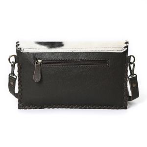 Sac à main en cuir patchwork fait main, cuir pleine fleur, fermeture éclair - Product Image 4