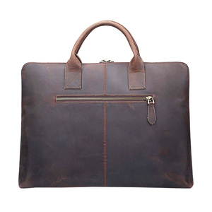 100% bolsa de mensajero de cuero genuino para ordenador portátil para hombres y mujeres cierre de cremallera para portátiles de 13 "14" 15 "gran idea de regalo para él y ella - Product Image 3