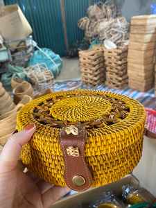 Venta al por mayor de bolsos de hombro de mimbre natural de Vietnam, bolso de playa de paja para mujer, bolso de mimbre de alta calidad para exportación - Product Image 4