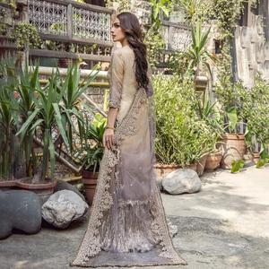 La mejor calidad paquistaní indio Shalwar Kameez impreso césped bordado frente trabajo hecho a mano espalda bordado PUNJABI VESTIDO KUCHI - Product Image 4