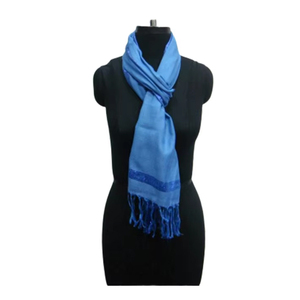 Écharpe en viscose à motif personnalisé de qualité supérieure pour dames avec nœuds et décor de pompons Châle à la mode de grossiste - Product Image 6