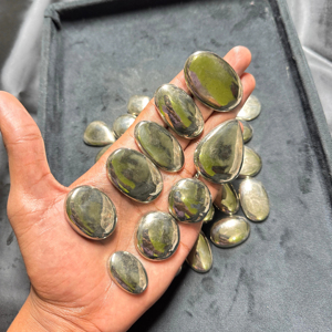 Cabujón de Pirita Natural Hecho a Mano de Alta Calidad Grado AAA, Piedra Preciosa Azul Suelta, Cristal Curativo de Cuarzo, Certificado por Terceros, 1 kg MOQ - Product Image 3