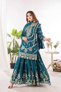 Nuevo Vestido Kurti Salwar Kameez Tradicional para Mujer 2025, Seda Chinnon Pura con Estampado de Lámina, Secado Rápido, para Todas las Temporadas, Estilo Indio - Product Image 2