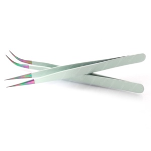 Pinces à épiler japonaises en acier inoxydable colorées, légères et durables pour les extensions de cils, outil de maquillage - Product Image 5