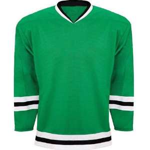 Maillot de hockey sur glace personnalisé, uniforme d'équipe professionnelle, logo et numéro personnalisés, rouge, vert, orange, blanc, respirant, performance - Product Image 2