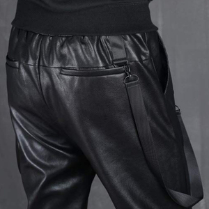 Pantalones Joggers de Piel Sintética para Hombre, Diseño Moderno, Estilo Urbano, Pantalones Deportivos Casuales de Moda para Venta en Línea - Product Image 3