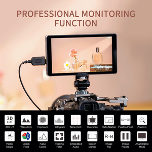 Moniteur de terrain pour appareil photo DSLR FEELWORLD P6XL 6 pouces en aluminium avec batterie intégrée, HDMI, haute luminosité 1200 nits, écran tactile - Product Image 3