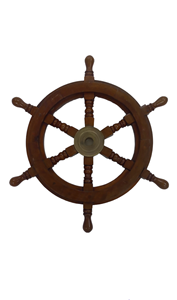 Accessoires nautiques Décoration murale de roue de bateau Article de décoration murale Impression de logo personnalisé Échantillon gratuit Artisanat de roue de bateau en bois naturel - Product Image 2