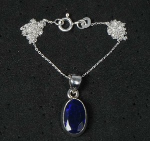 Collar Boho de Plata de Ley con Colgante de Ópalo Etíope Negro Facetado, Joyería de Piedras Preciosas Hecha a Mano, Regalo para Mujer - Product Image 1