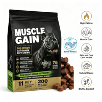 Friandises à mâcher molles personnalisées pour chiens, saveur naturelle saumon et foie de poisson, riches en calories, pour la prise de masse musculaire, la santé de la peau et du pelage, complément alimentaire pour chiens