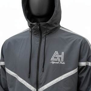 Ropa Deportiva para Hombre 100% Poliéster, Impermeable, Cortavientos, Chaqueta con Cremallera Reflectante, Marca Privada, Ropa Deportiva del Reino Unido - Product Image 2