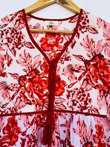 Best Quality Handmade Cotton <b>Short</b> <b>Kaftan</b> for Women Luxury Print Casual Dresses Button Decoration 6XL Available Bulk Price India - Product Image 4