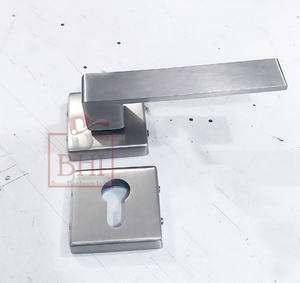Poignée de porte avec trou de serrure sur rosace 125x60x60mm Verre Laiton Acier Inoxydable Zinc Pull & Lock Poignée de fenêtre - Product Image 5