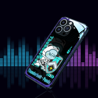 Coque de téléphone portable lumineuse activée par la voix suit la musique couverture mobile accessoires de téléphone pour iPhone15 i14 Pro max 13 12 xr xs max