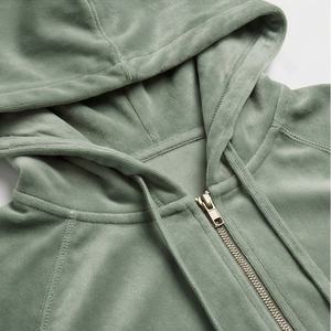 Chándal de Invierno con Capucha para Mujer, Ropa Deportiva, Color Sólido, Alta Calidad, Premium, 100% Algodón, Felpa, Precio de Fábrica, Color Personalizado, MOQ Bajo - Product Image 4