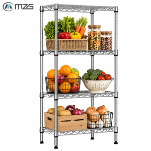 MZG - Estantes de Almacenamiento de Alambre de Acero Metálico Modernos, Multifuncionales y Desmontables, de 4 Niveles y 1000 lb de Capacidad, para Cocina - Product Image 1