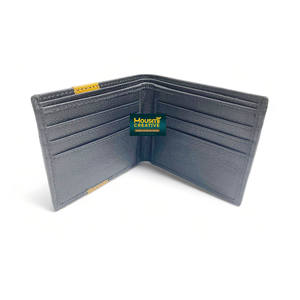 Cartera RFID corta plegable de estilo Retro para hombre de cuero de vaca de alta calidad Concho de estrella decorado en rayas amarillas OEM de fábrica aceptado - Product Image 4