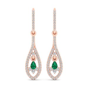 Pendientes Colgantes de Plata de Ley 925 Hechos a Mano REYES con Gema de Esmeralda de Corte Pera de 0.42 Quilates, Joyería de Moissanita con Certificado GRA - Product Image 4