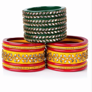 Vibrante Brazalete Floral Kundan Lac, Elegante Accesorio de Moda - Product Image 3