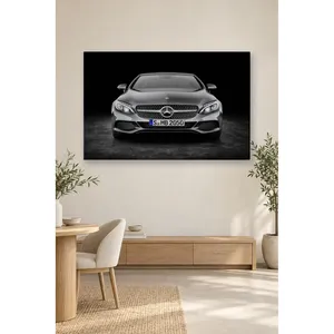 Impression sur toile Fida Silver Mercedes Coupé vue de face dans l'obscurité - Product Image 4