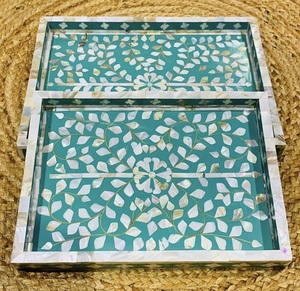 Bandeja con incrustaciones de perlas para decoración del hogar, bandeja de alta calidad con forma de concha de mar rectangular para servir, vajilla para Chocolate - Product Image 6