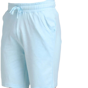 Shorts Bermuda en Coton Bleu Clair pour Homme, Taille Mi-Haute, Cordon de Serrage, Couleur Unie, Tricoté, Respirant, avec Poches - Product Image 2