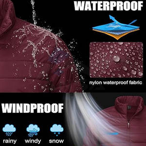 Chaqueta acolchada con aislamiento repelente al agua para hombre, abrigo de invierno ligero a prueba de viento, carcasa de nailon transpirable, cremallera completa elástica - Product Image 4