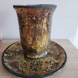 Grand Vase en Mosaïque de Vitrail Vintage Fait Main - Product Image 1