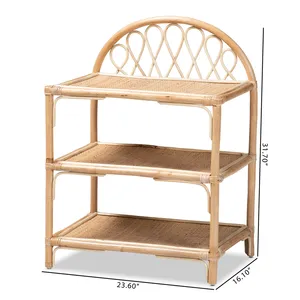 Organizador de ropa plegable de 3 niveles ecológico de bambú marrón Natural bohemio 60x40x30cm OEM HNH artesanía hecha a mano Vietnam nuevo - Product Image 4