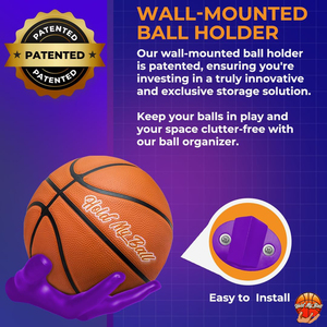 Soporte Universal para Balones de Pared, Color Morado, Grande, de Polipropileno, para Almacenamiento y Exhibición de Fútbol y Voleibol - Product Image 2