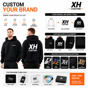 เสื้อฮู้ดดี้ผ้าฝ้ายฟลีซหนาน้ำหนัก 350 กรัม สำหรับฤดูหนาว ทรงโอเวอร์ไซส์ สกรีนโลโก้ได้ตามต้องการ เสื้อสเวตเชิ้ตแบบสวมหัว ยูนิเซ็กซ์ เสื้อฮู้ดดี้เปล่า ขายส่ง - Product Image 3