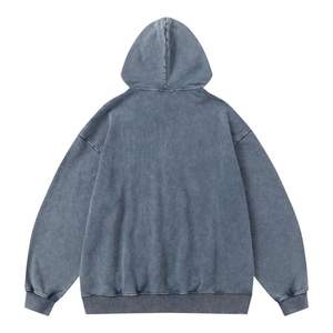 Lightning Graphic Printed Hoodies Oversized Baggy Acid Wash Drop Shoulder 100% Cotton Blended Vintage Hoodies - Product Image 2