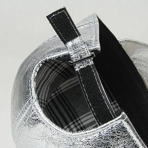 Hiver Casquette de baseball unisexe en cuir véritable Hommes Femmes Outdoor Casual Bright Golden/Silver Hip Pop Hat Male Hockey Snapback - Product Image 2