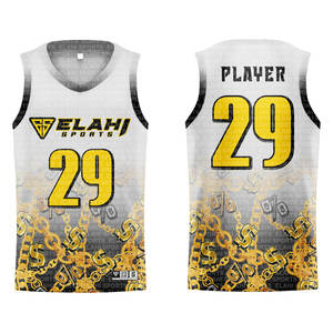 Ensemble de tenue de basketball Dollar GOLD 2026, anti-UV, séchage rapide, grande taille, personnalisable pour équipe, comprenant maillot, short, chaussettes et manchons - Product Image 3