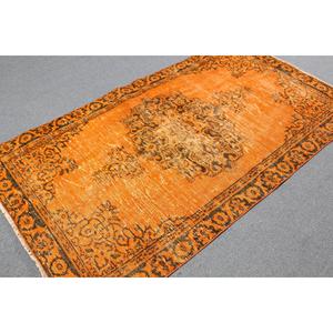 Tapis turc décoratif 3,7x6,4 pieds, tapis persan vintage orange - Product Image 2