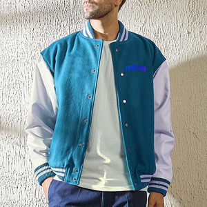 Veste universitaire tendance pour homme, vente chaude 2026, style cool, polaire, hiver, baseball, bombardier, cuir, vestes universitaires - Product Image 1