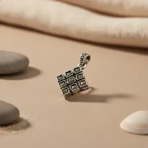 Pendentif en argent 925 avec marcassite pour femmes, style religieux, bijoux en or et or rose avec charme en cristal, cadeau - Product Image 2