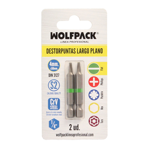 Destorpuntas Largo Plano 4 mm. (2 Pezzi) Acciaio S2 al Cromo Vanadio - Product Image 3