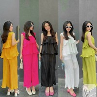 Ensemble décontracté 2 pièces sans col pour femme, taille unique, lavable, élastique, prix d'usine, emballage personnalisé, Vietnam