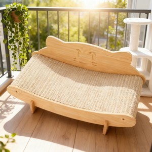 Cama para Mascotas Grande, Moderna, de Madera con Patrón Sólido, Sofá de Sisal, Resistente a Arañazos, Ecológica, para Todas las Estaciones - Product Image 5