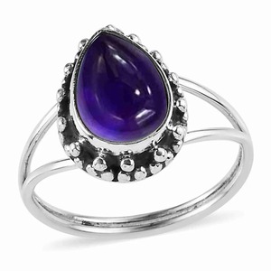Gran oferta elegante anillo de amatista en forma de pera en plata de ley 925 perfecto para regalos o uso diario disponible a buen precio - Product Image 4