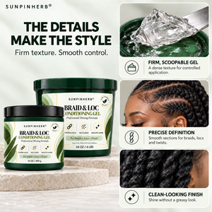 Gel Fijador SUNPINHERB para Trenzas, Rastas y Peinados Africanos con Fijación Fuerte y Cuidado Acondicionador para Estilistas de Salón y Venta al por Mayor - Product Image 3
