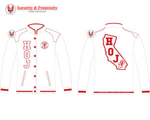 Chaqueta Universitaria de Algodón Personalizada de la Marca Heroines of Jericho Racecar |   Chaqueta de Carreras HOJ Masons Bordada a Medida en Sarga de Algodón - Product Image 1