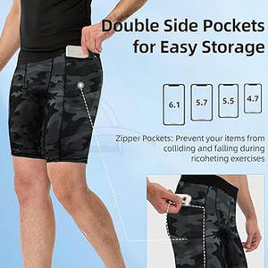 Shorts de compression sportifs tendance pour hommes, qualité supérieure, taille élastique, uni, décontracté, séchage rapide, entièrement personnalisable - Product Image 4